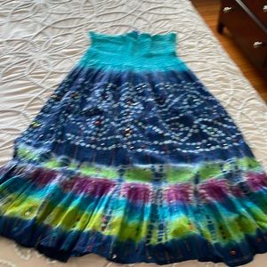Tie dye strapless dress size M